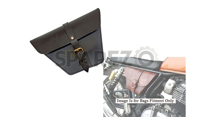 Royal Enfield GT Continental and Interceptor 650 Side Panel Bag Genuine Leather Black - SPAREZO
